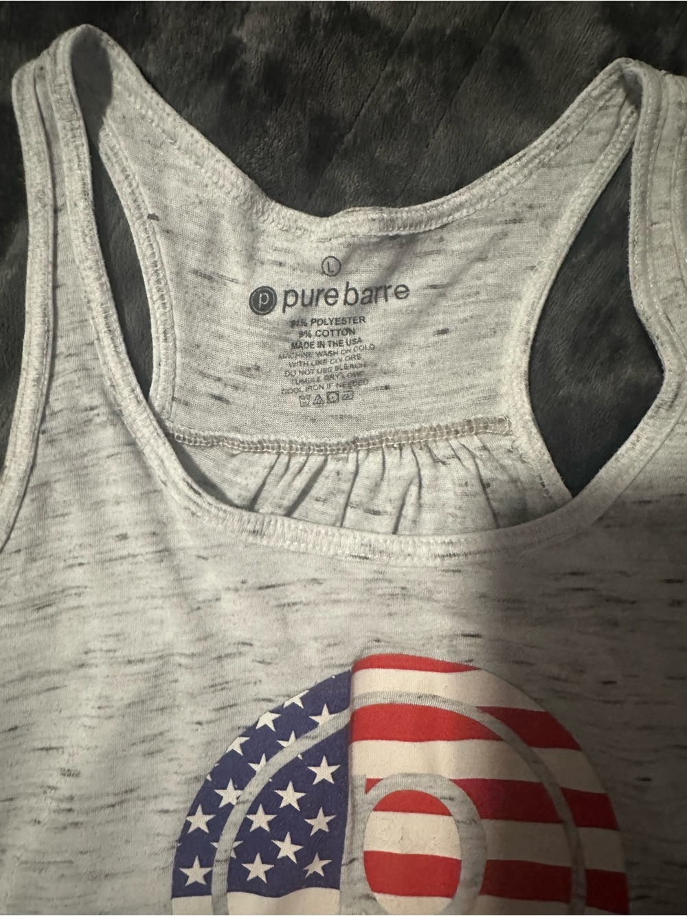 Two Pure Barre Graphic Tanks
